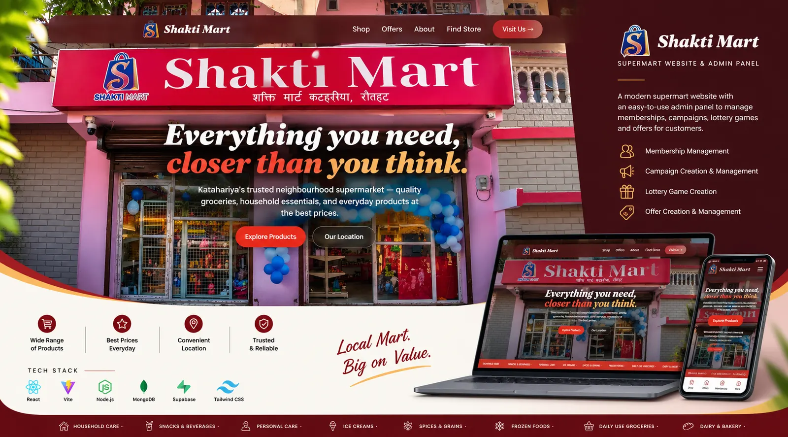Shakti Mart supermarket website
